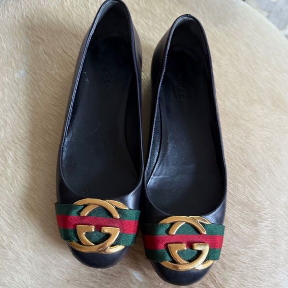 Gucci GG Web Flats - Picture 1 of 11